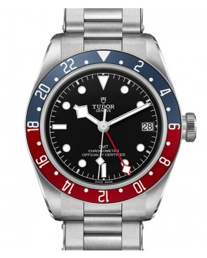 Tudor Black Bay GMT "Pepsi" Stainless Steel Blue Red Bezel Riveted Bracelet M79830RB-0001