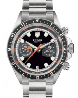 Tudor Sport Watches Heritage Chrono Stainless Steel 42mm Black/Grey Dial Bracelet M70330N-0005 - BRAND NEW