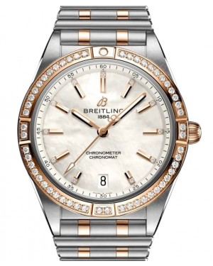 Breitling Chronomat Automatic 36 Stainless Steel/Red Gold Diamond Bezel Mother of Pearl Dial U10380591A2U1
