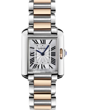 CARTIER W5310036 TANK ANGLAISE PINK GOLD AND STEEL BRAND NEW