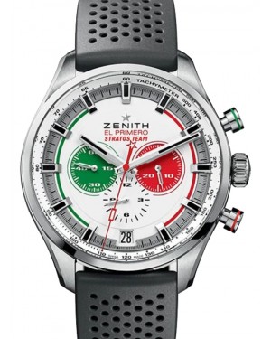 Zenith Stratos Team Chronograph Stainless Steel Silver Index Dial & Rubber Strap 03.2521.400/07.R576 - BRAND NEW