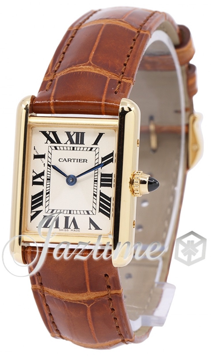 W1529856 Tank Louis Cartier Small 18K Yellow Gold Leather Watch
