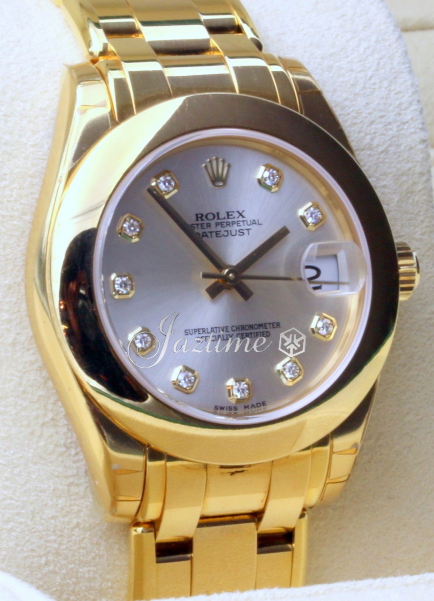 Rolex Datejust Masterpiece 81208 Ladies 34mm White Factory Diamond Dial 18k  Yellow Gold - BRAND NEW