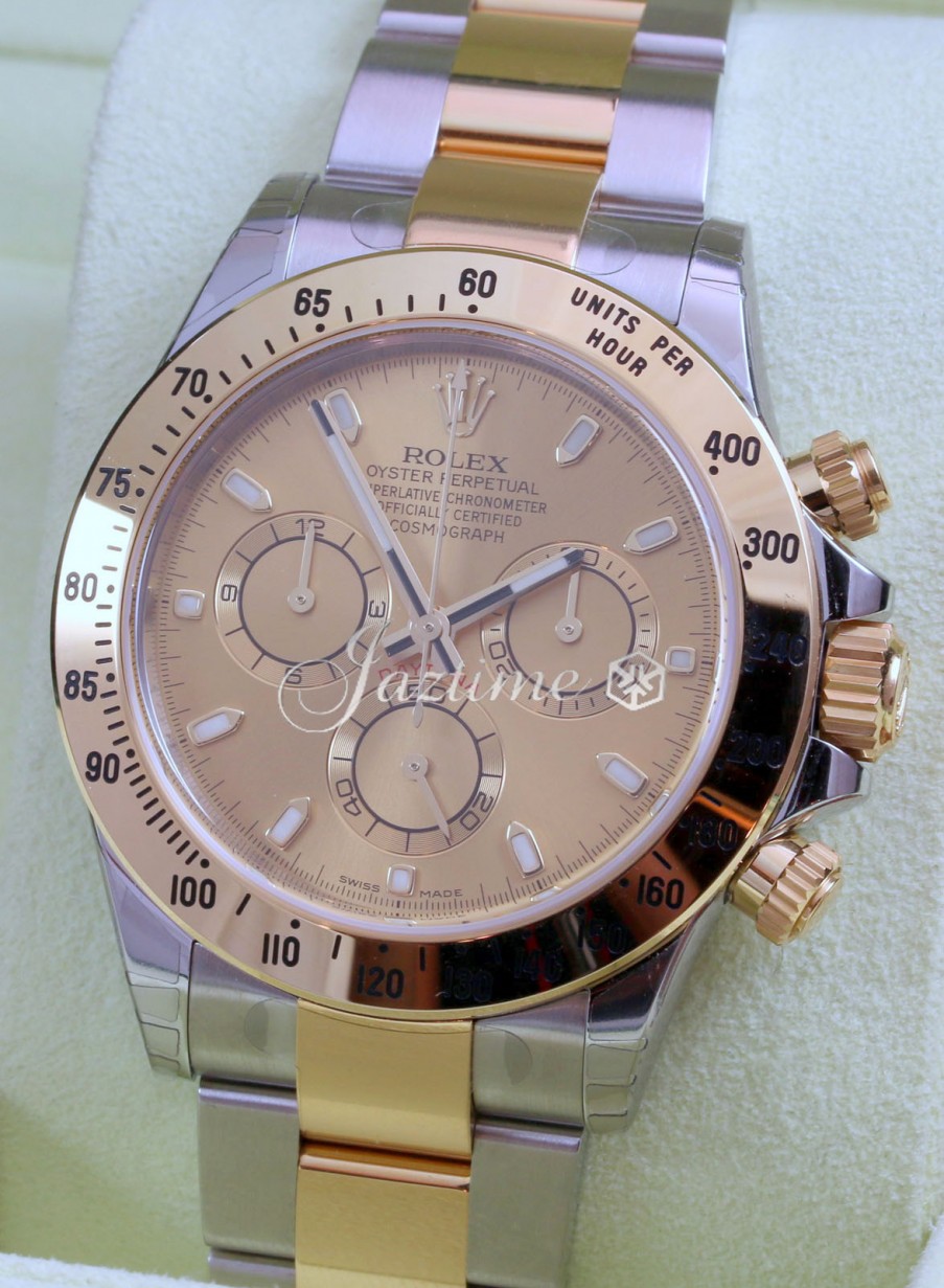 Rolex Cosmograph Daytona 116523 Yellow Gold Champagne Stainless Steel