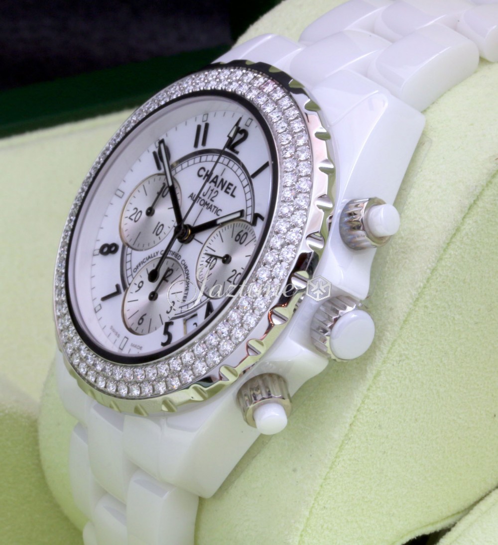 Chanel J12 H1008 White Ceramic Chronograph 41mm Automatic Date BRAND NEW