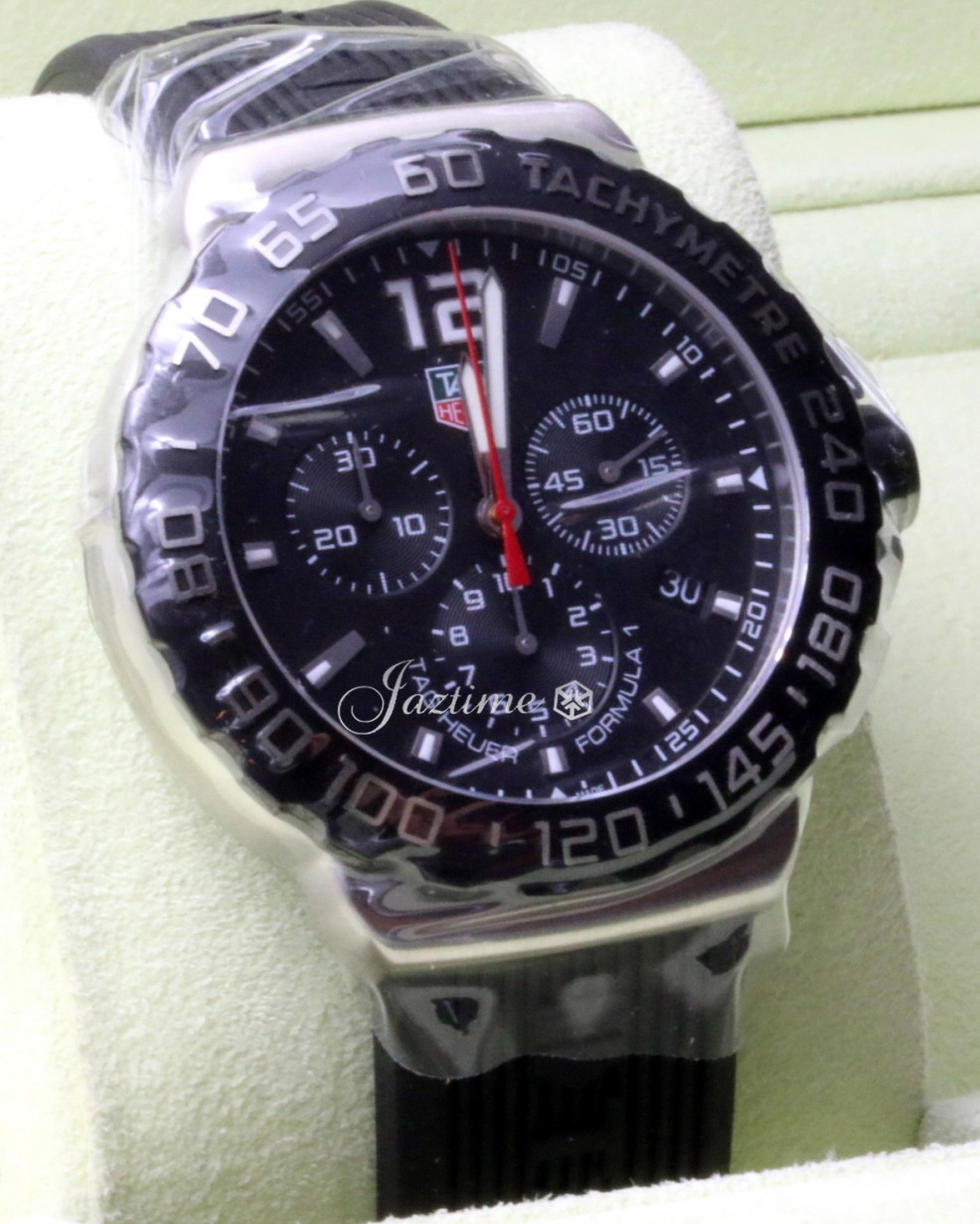 TAG Heuer Formula 1 Chronograph CAU1110.FT6024 42mm Black Index Stainless  Steel Rubber BRAND NEW