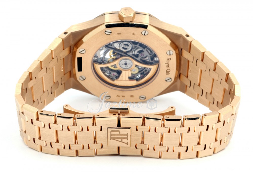 Audemars Piguet Royal Oak Double Balance Wheel Openworked 41mm Rose Gold  Skeleton Dial 15407OR.OO.1220OR.01 - BRAND NEW