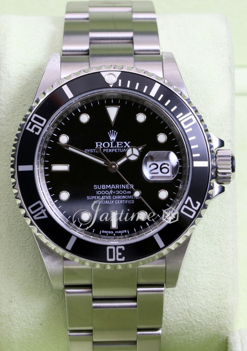Rolex Submariner 16610 Black 40mm Stainless Steel Inscribed Rehaut  BOX/PAPERS