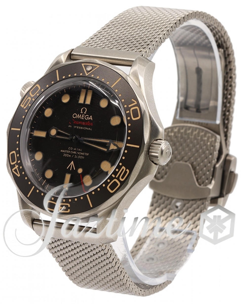 Omega Seamaster Diver 300M Co-Axial Master Chronometer "No Time To Die" James  Bond 007 Edition 42mm Titanium Brown Dial Mesh Bracelet 210.90.42.20.01.001  - BRAND NEW