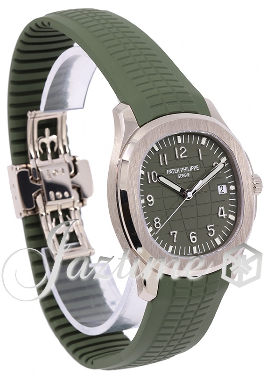 Patek Philippe Aquanaut "Jumbo" Men's Watch Automatic White Gold 42.2mm  Khaki Green Dial Khaki Green Composite Rubber Strap 5168G-010 - BRAND NEW
