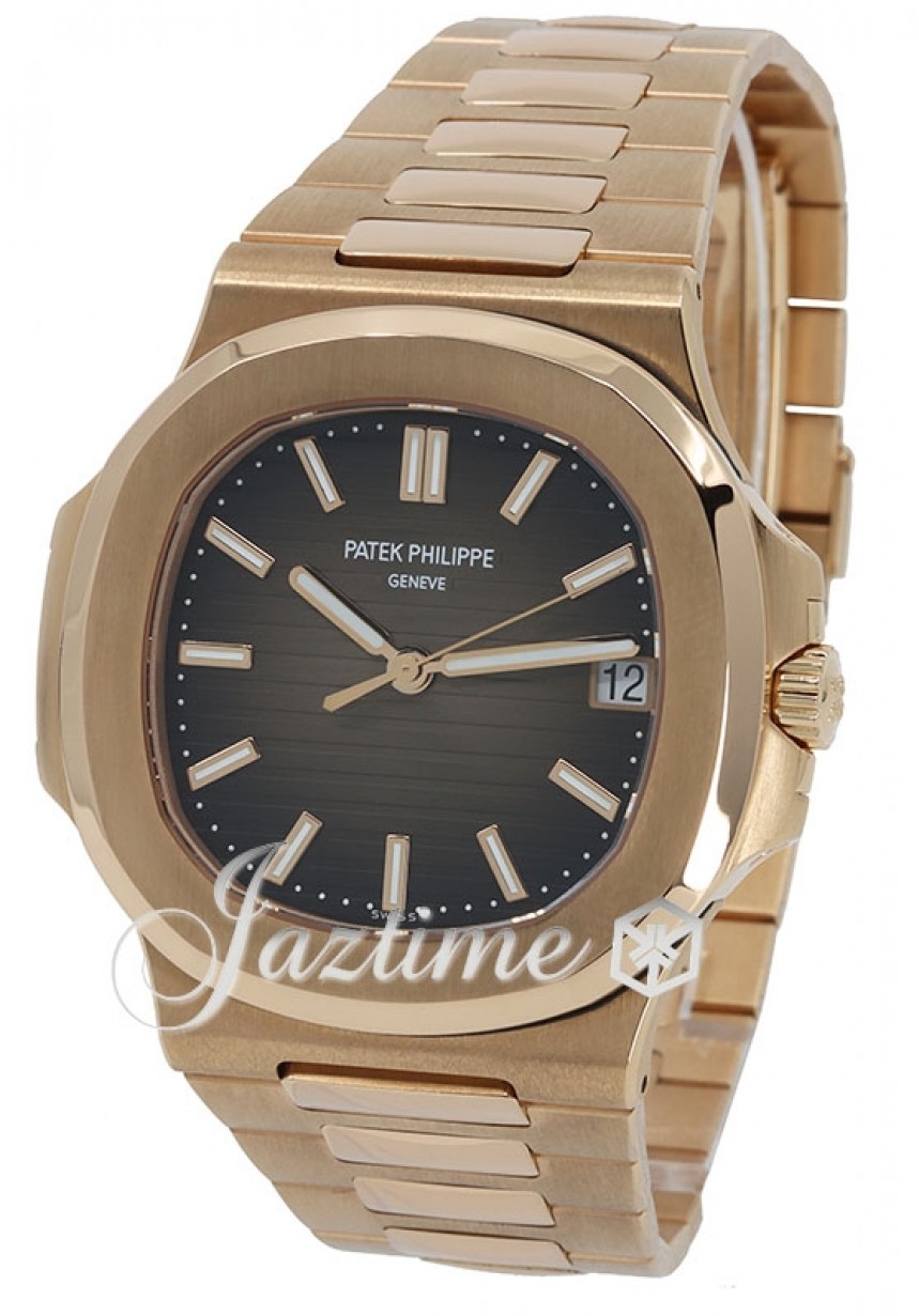 Patek Philippe Nautilus Date Sweep Seconds Automatic Rose Gold 40mm Brown  Dial Rose Gold Bracelet 5711/1R-001 - BRAND NEW