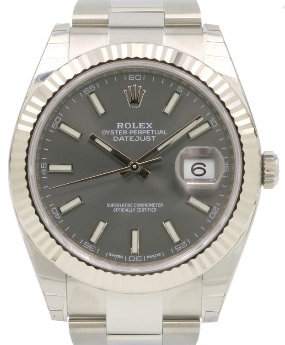 Rolex Datejust 41 126334 Dark Rhodium Index Fluted White Gold Stainless  Steel Oyster 41mm Automatic - BRAND NEW