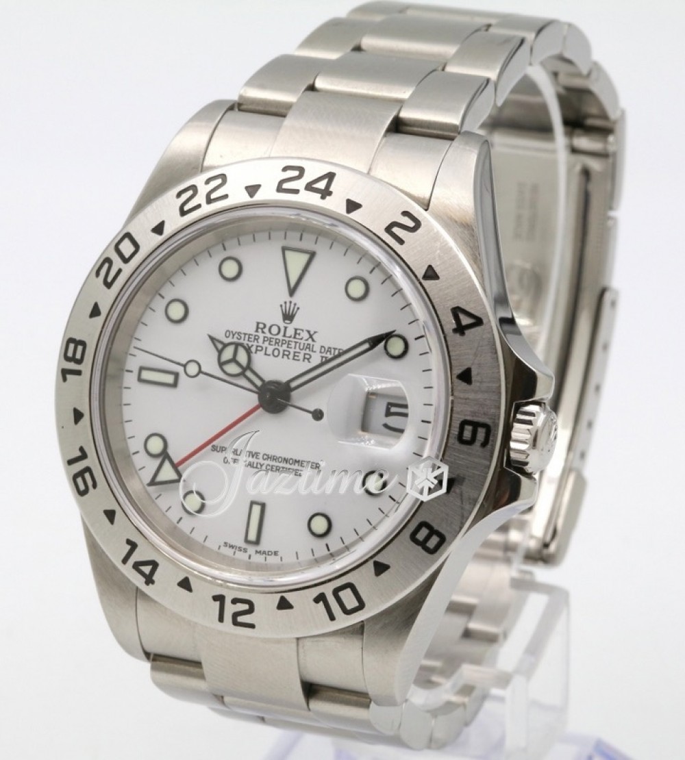 Rolex Explorer II 16570 White Stainless Steel GMT 40mm Date