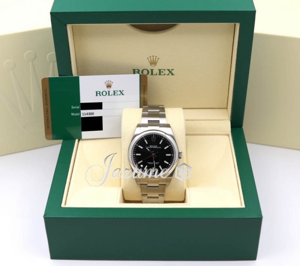Rolex Oyster Perpetual 39 114300 Black Index Domed Stainless Steel Oyster  39mm - BRAND NEW