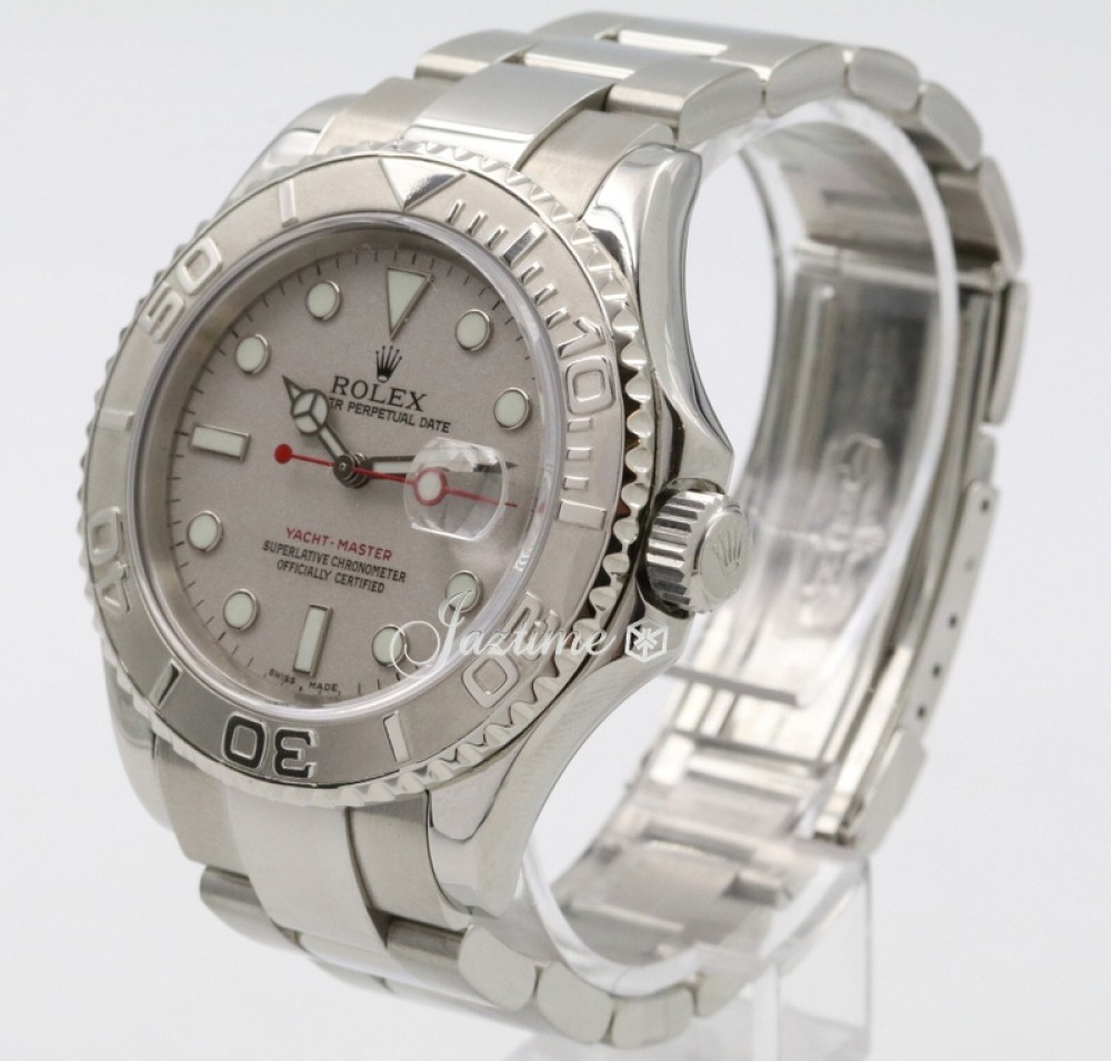 Rolex Yacht-Master Stainless Steel Silver Dial & Platinum Bezel Oyster  Bracelet 16622 - PRE-OWNED