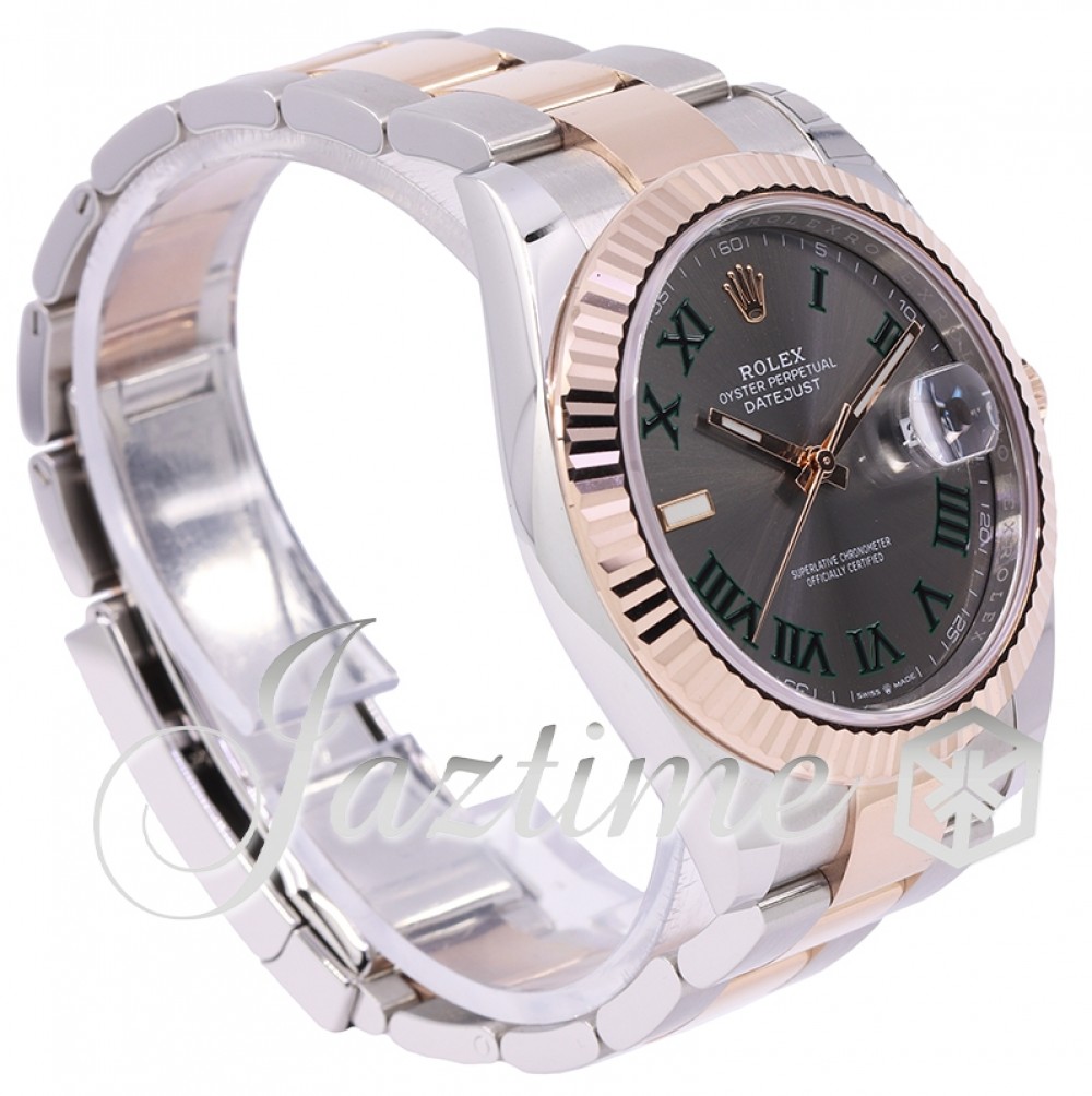 Rolex Datejust 41 126331 Slate Roman Fluted Rose Gold Stainless Steel  Oyster 41mm - BRAND NEW