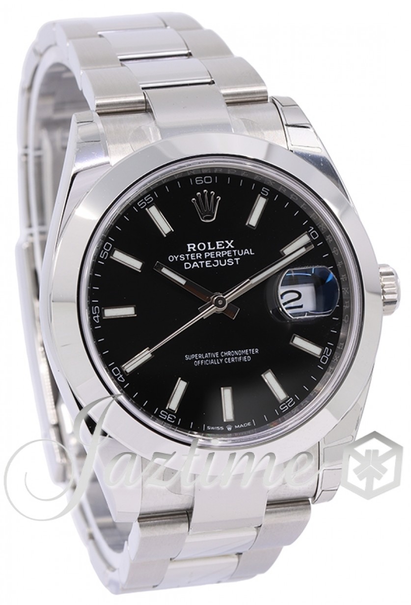Rolex Datejust 41 126300 Black Index Domed Stainless Steel Oyster 41mm  Automatic - BRAND NEW