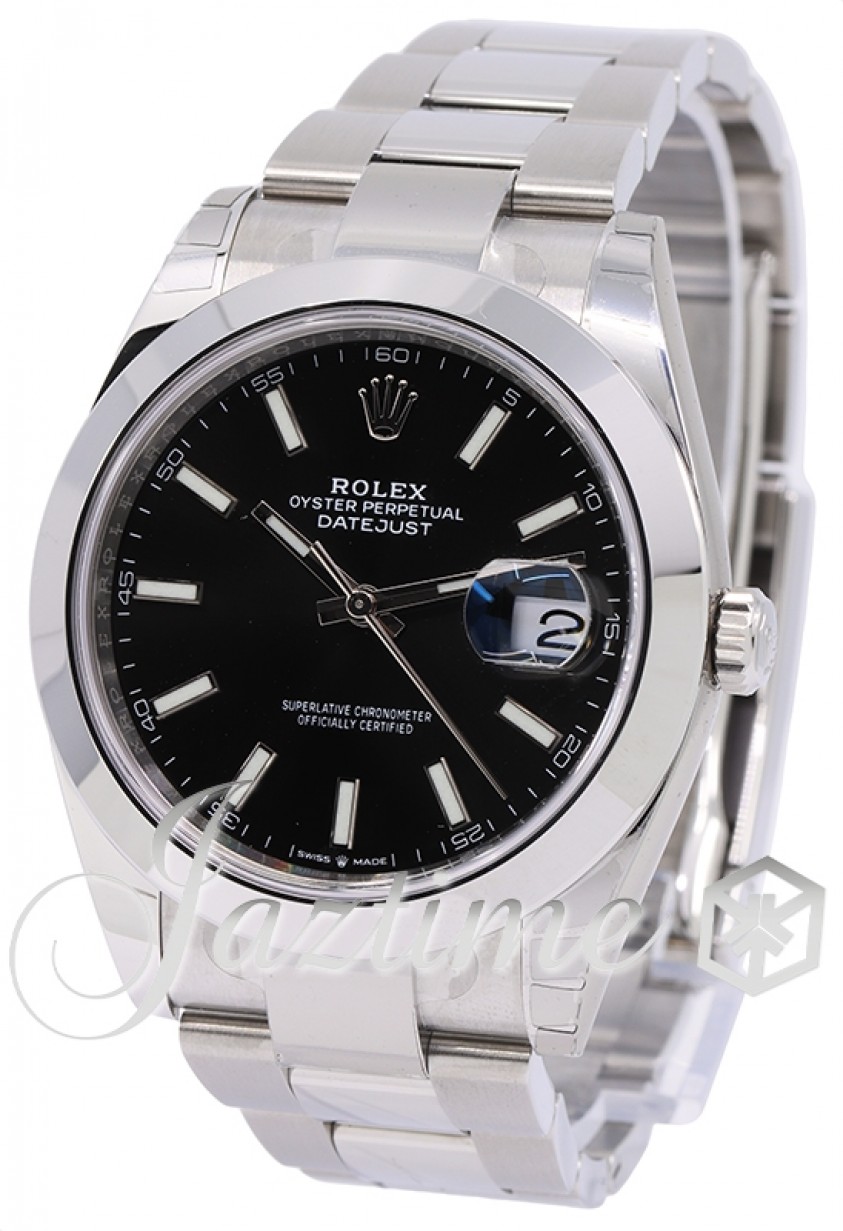 Rolex Datejust 41 126300 Black Index Domed Stainless Steel Oyster 41mm  Automatic - BRAND NEW