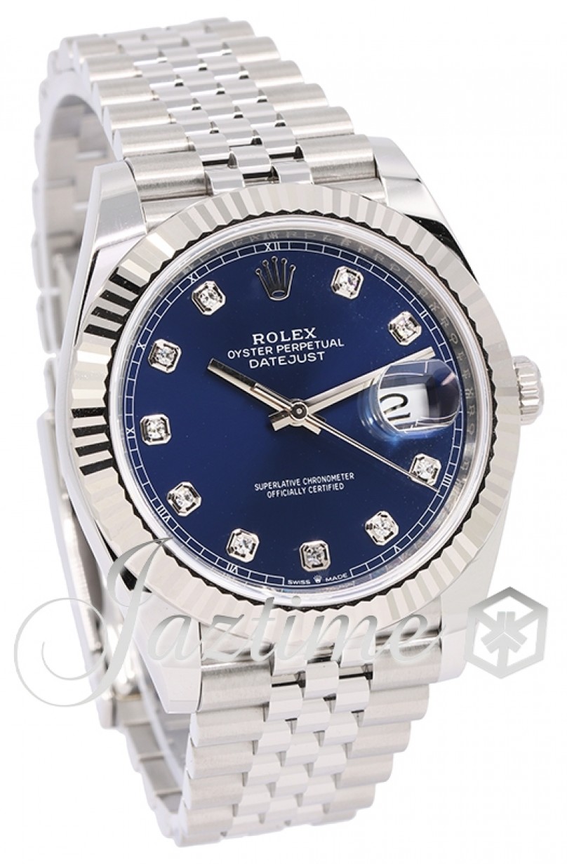 Rolex Datejust 41 126334 Blue Diamond Fluted White Gold Stainless Steel Jubilee  41mm Automatic - BRAND NEW