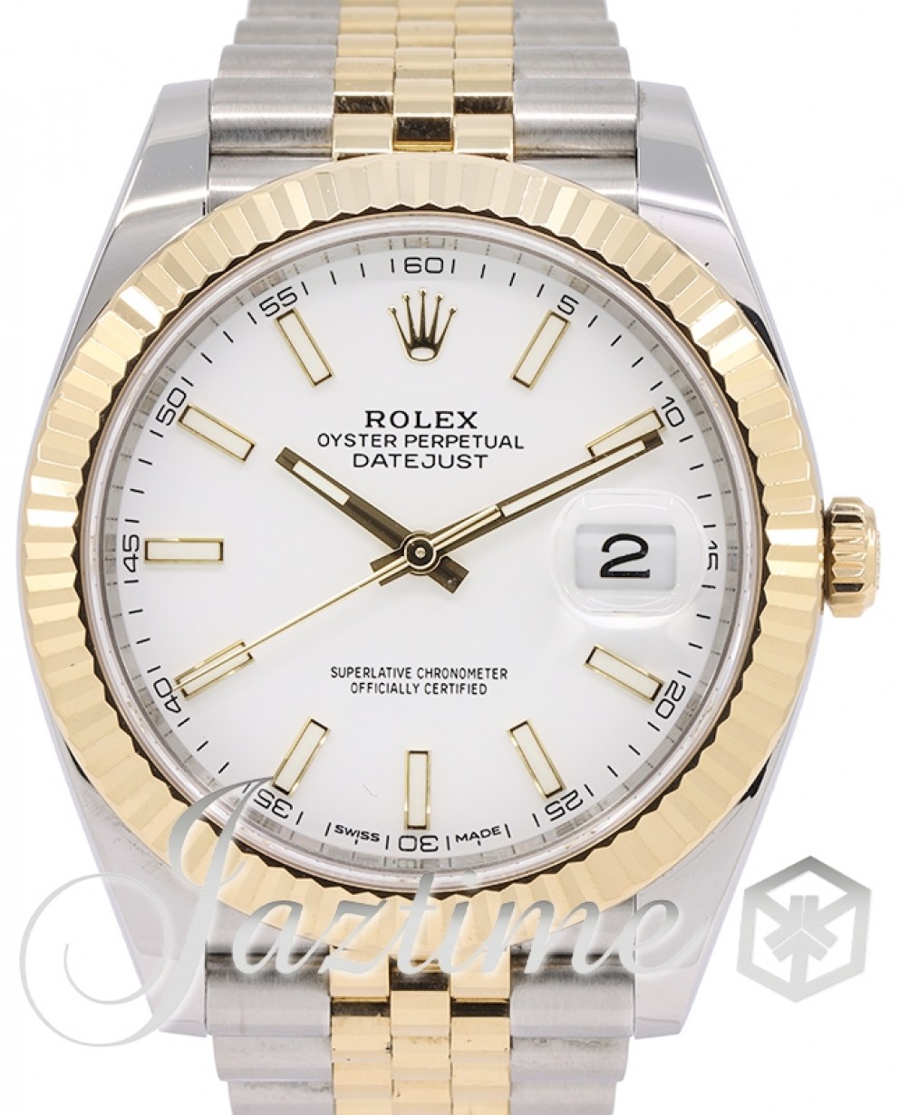 Rolex Datejust 41 126333-WHTSJ White Index Yellow Gold Stainless Steel  Jubilee - BRAND NEW