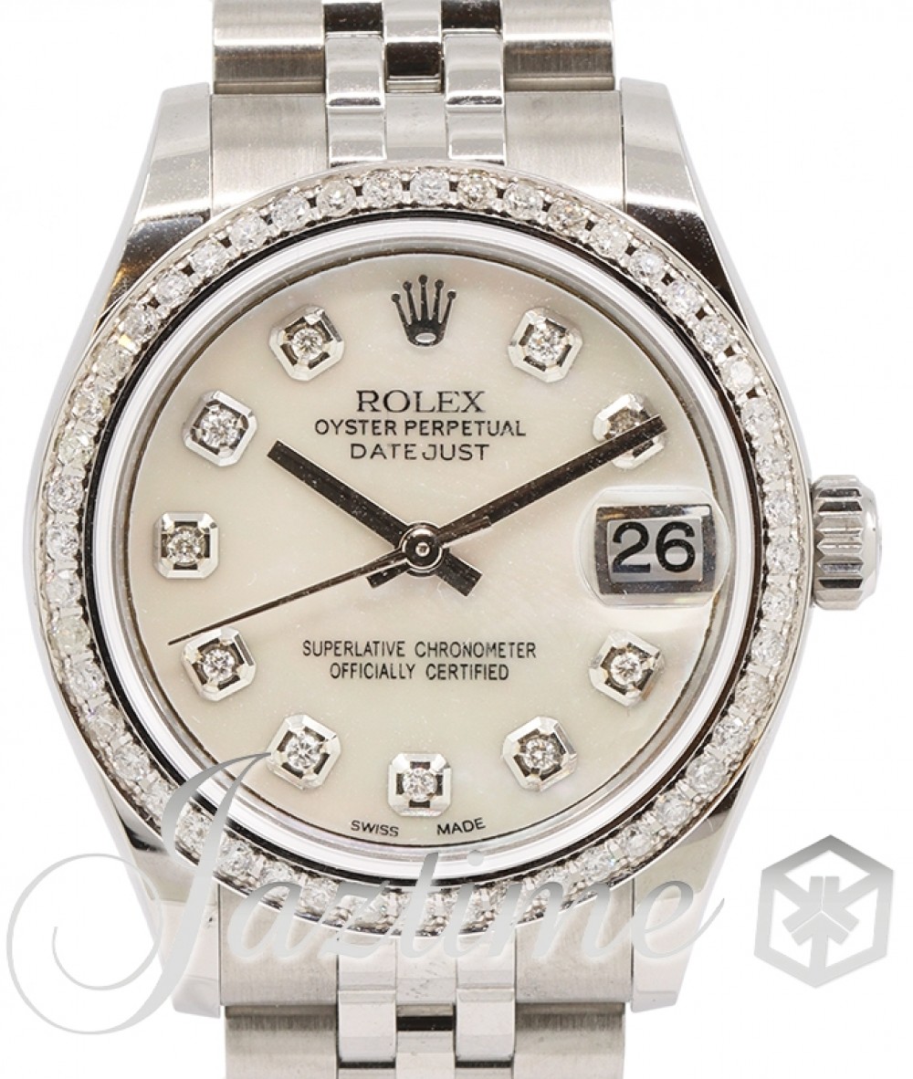 Rolex Datejust 178240 Ladies Midsize 31mm Diamond White Mother of Pearl  Stainless Steel Jubilee - BRAND NEW