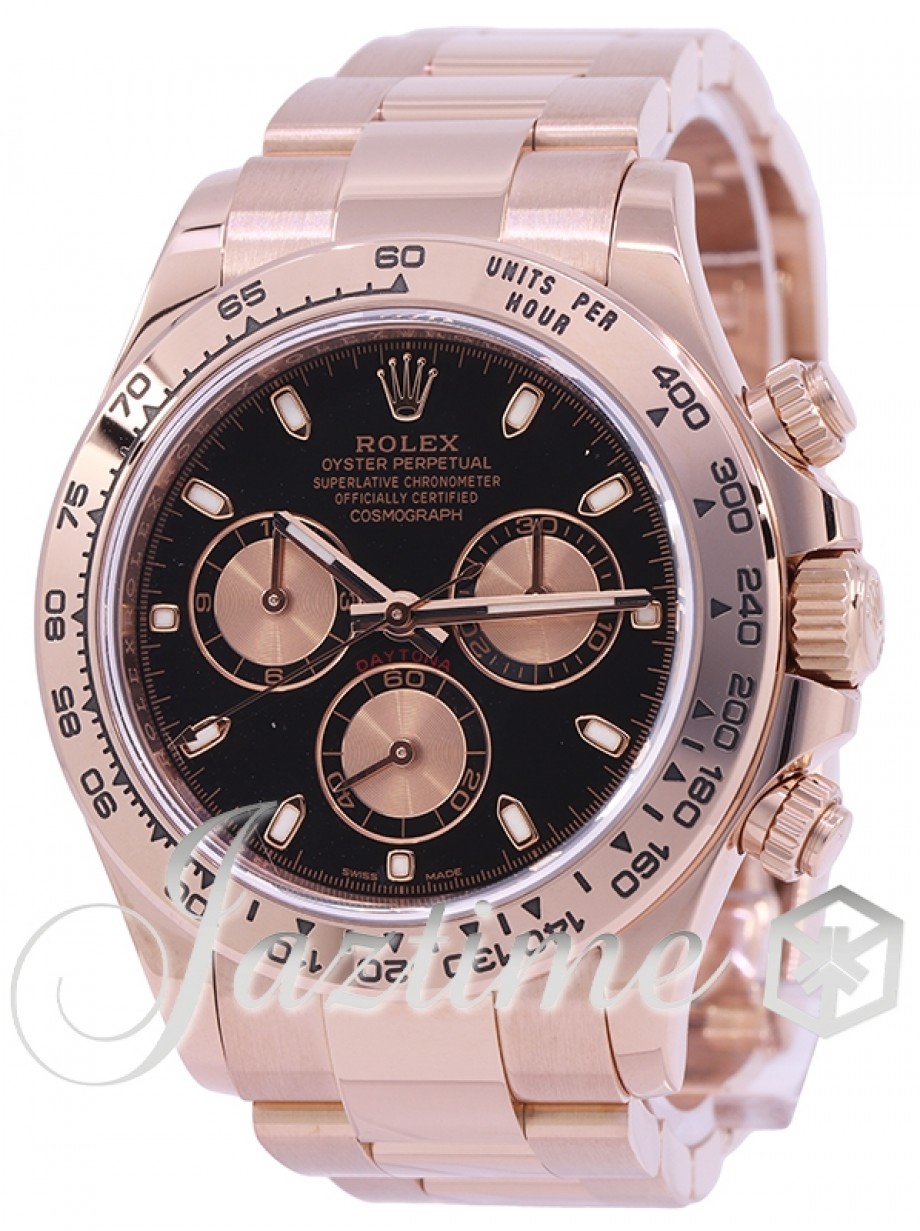 Rolex Cosmograph Daytona 116505 Black Index Pink Tachymetre Rose Gold  Oyster Chronograph BRAND NEW
