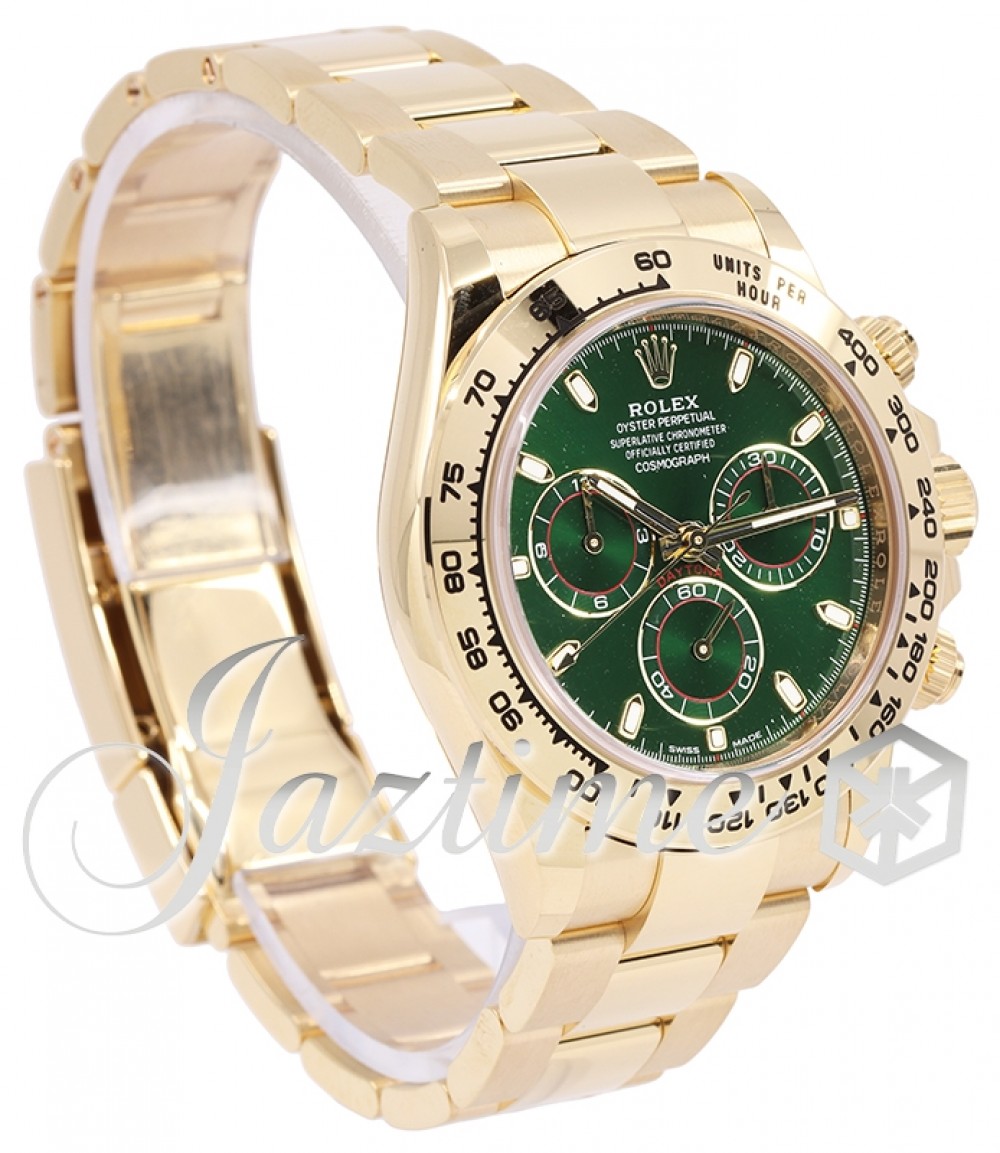 Rolex Cosmograph Daytona 116508 Green Index Tachymetre Yellow Gold Oyster  BRAND NEW