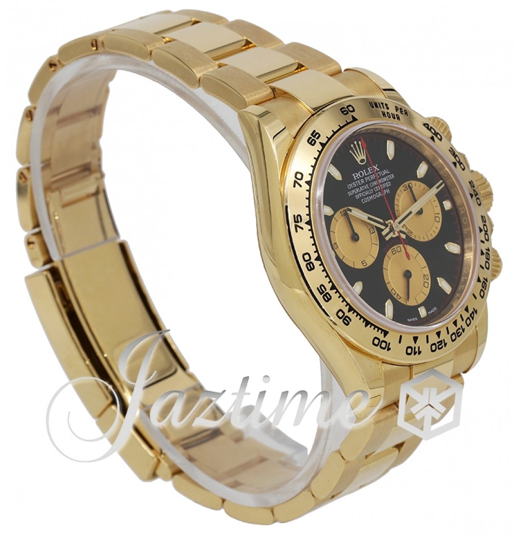Rolex Cosmograph Daytona 116508 Black Index Champagne Tachymetre Yellow  Gold Oyster BRAND NEW