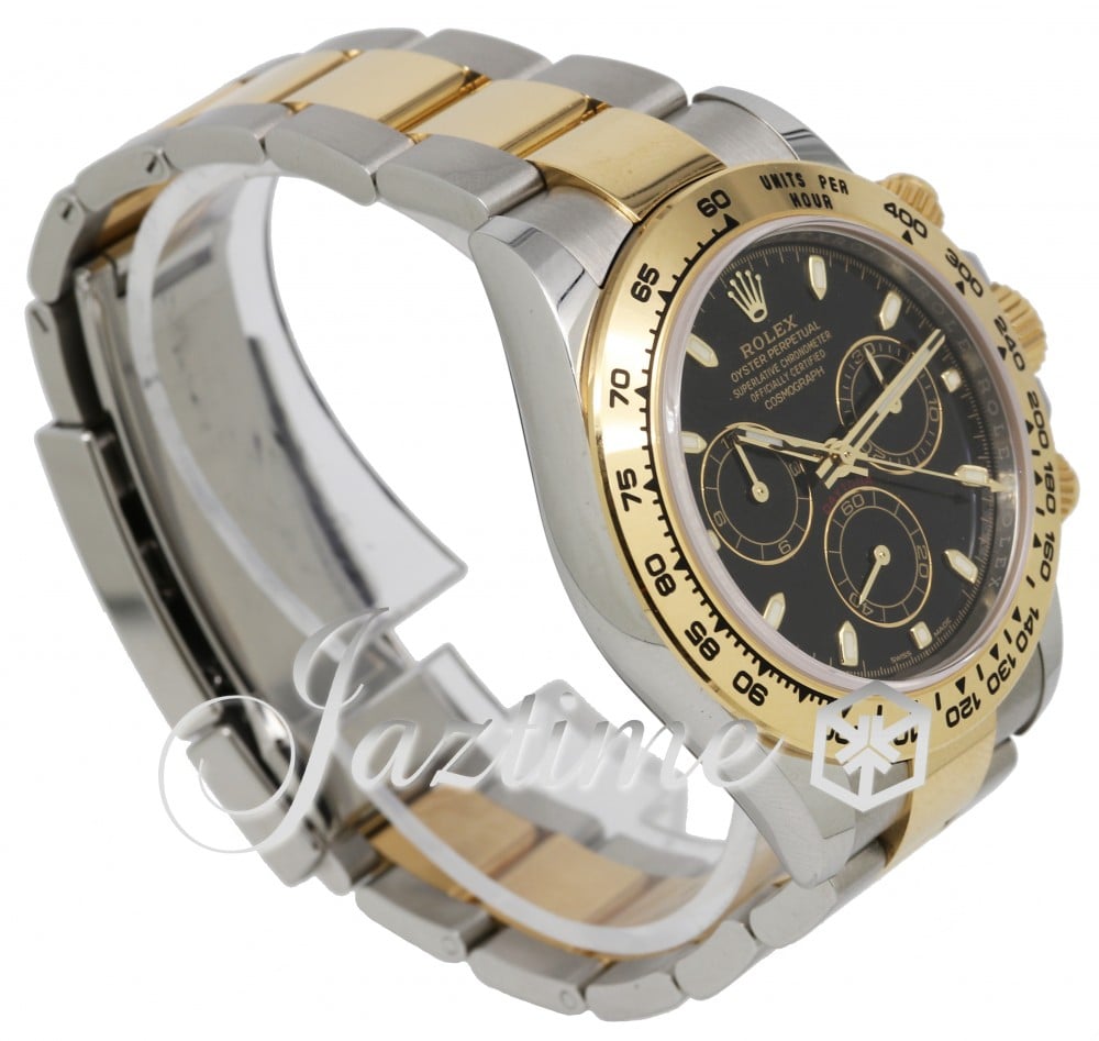 Rolex Daytona Yellow Gold/Steel Black Index Dial Yellow Gold Bezel Oyster  Bracelet 116503 - PRE-OWNED
