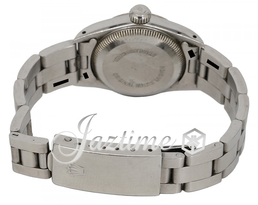 Rolex Oyster Perpetual 26 Ladies Stainless Steel Grey Index Dial Fluted  Bezel & Steel Bracelet 67194 - PRE-OWNED
