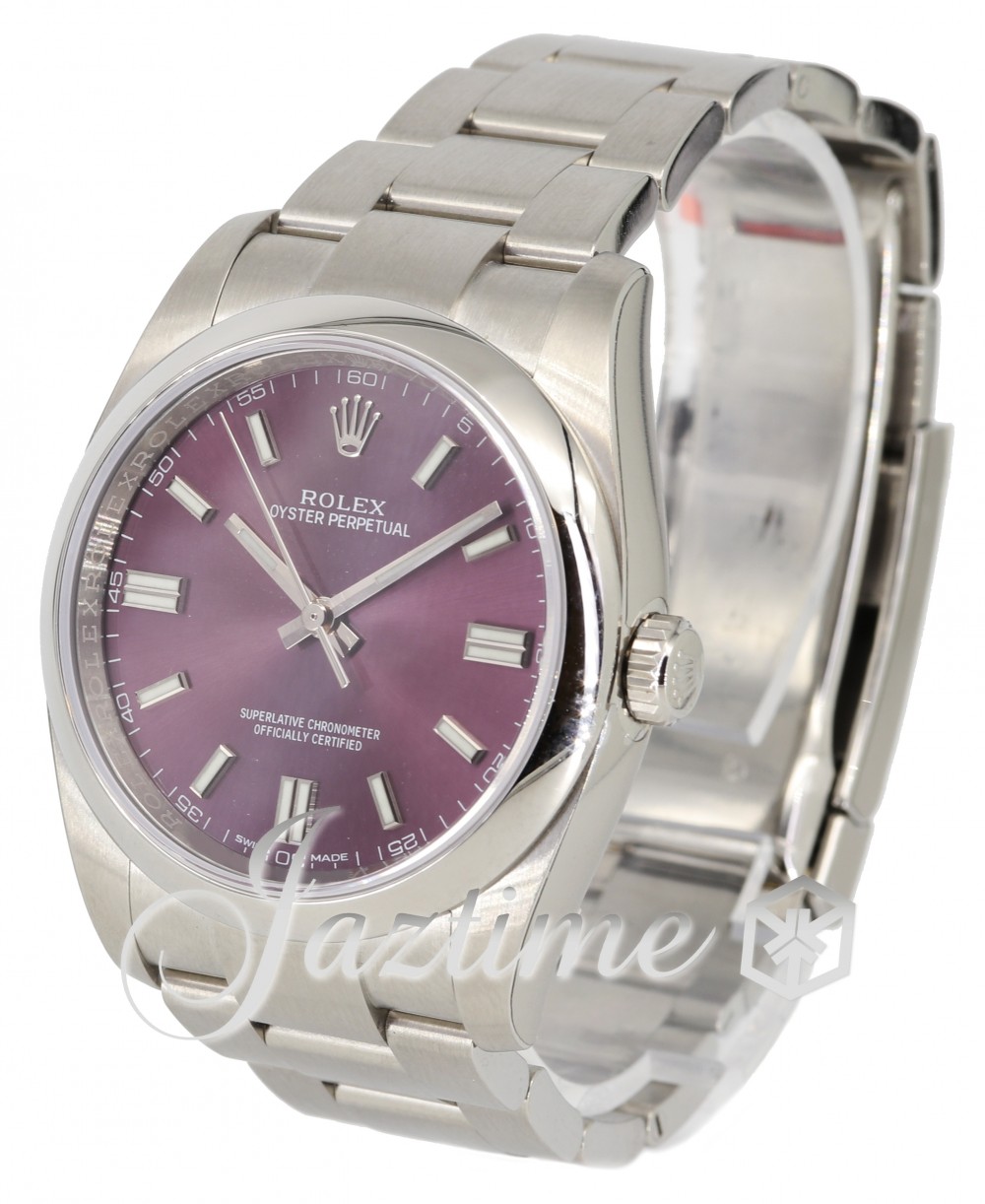 Rolex Oyster Perpetual 36 116000 Red Grape Purple Index Domed Stainless  Steel 36mm Automatic