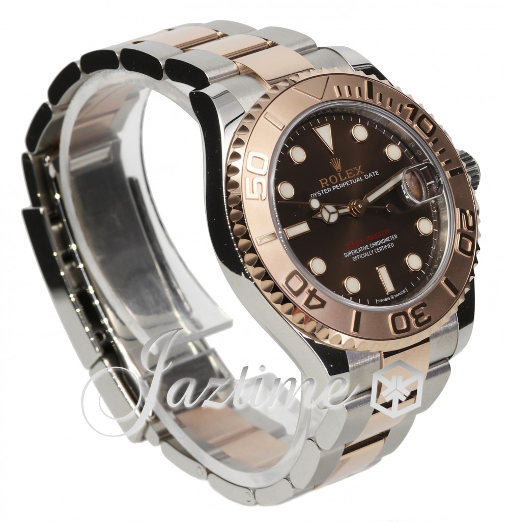 Rolex Yacht-Master 37 Rose Gold/Steel Chocolate Dial Gold Bezel Oyster  Bracelet 268621 - BRAND NEW