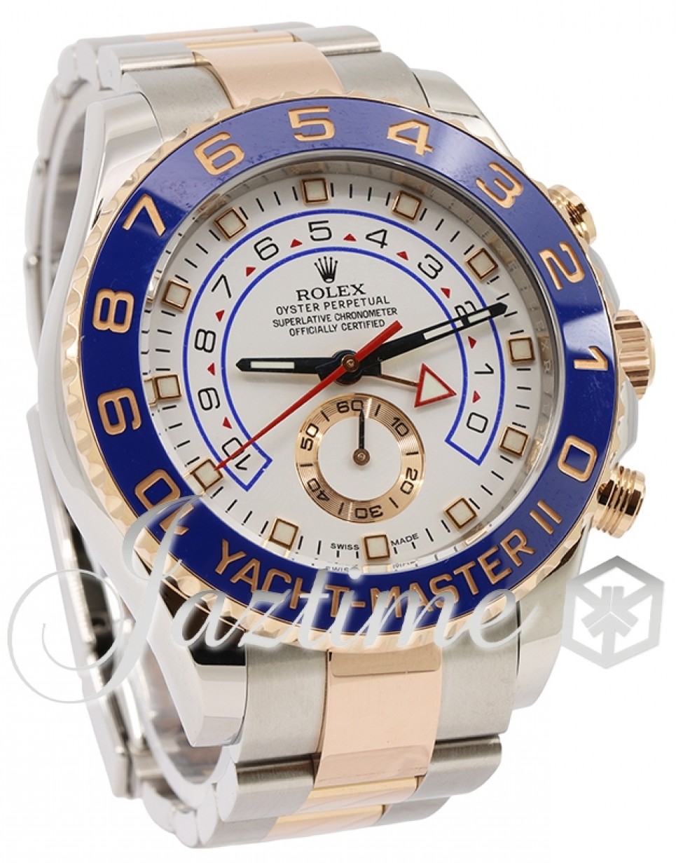 Rolex Yacht-Master II 116681 Men's 44mm Blue 18k Rose Gold Stainless Steel Yachtmaster  2 PRE-OWNED