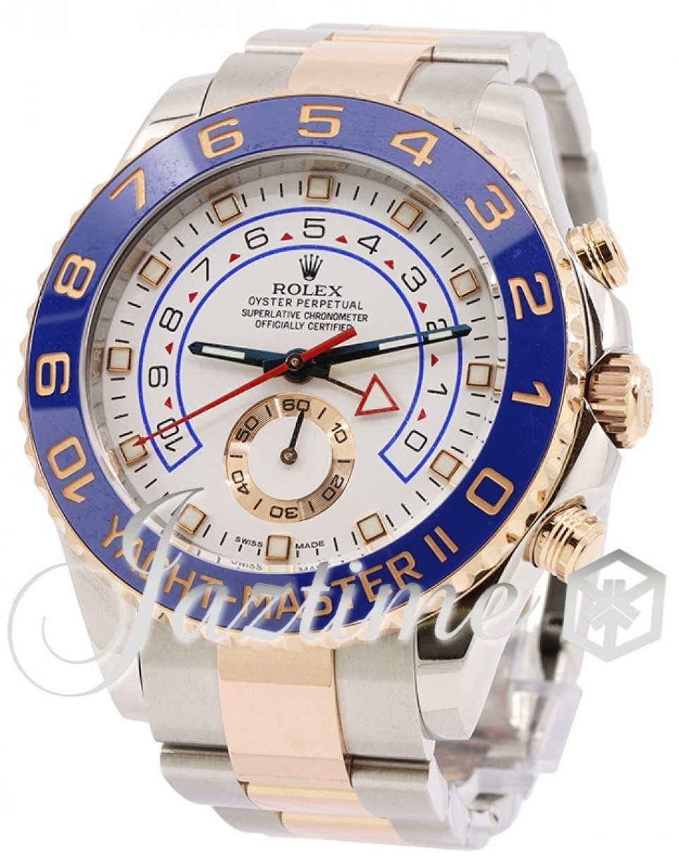 Rolex Yacht-Master II 116681 Men's 44mm Blue 18k Rose Gold Stainless Steel Yachtmaster  2 PRE-OWNED