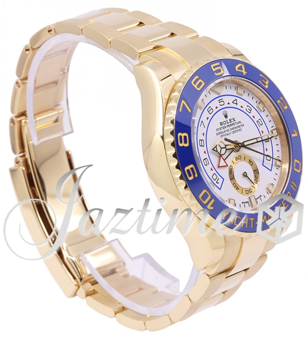 Rolex Yacht-Master II Yellow Gold 44mm White Dial Mercedes Hands Blue  Ceramic 116688 - BRAND NEW