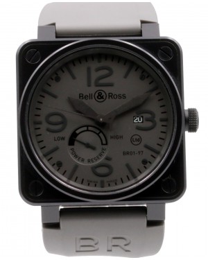 Bell & Ross BR 01-97 Power Reserve Commando Stainless Steel PVD Grey Black Rubber 