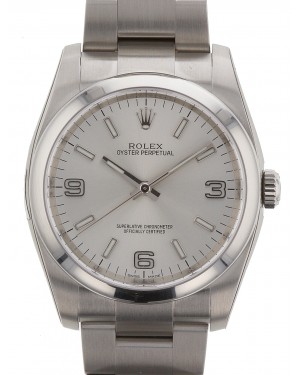 Rolex Oyster Perpetual 36 Stainless Steel Silver Arabic / Index Dial & Smooth Bezel Oyster Bracelet 116000 - BRAND NEW