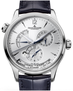 Jaeger-LeCoultre Calibre 939A/1 Master Geographic 1428421 Silver Index Stainless Steel Leather 39mm Automatic BRAND NEW
