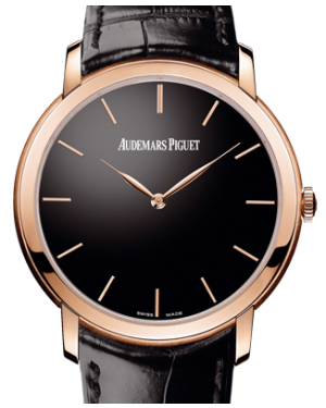 Audemars Piguet 15180OR.OO.A002CR.01 Jules Audemars Extra-Thin 41mm Black Index Rose Gold Leather BRAND NEW
