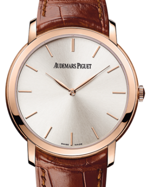 Audemars Piguet 15180OR.OO.A088CR.01 Jules Audemars Extra-Thin 41mm Silver Index Rose Gold Leather BRAND NEW