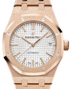 Audemars Piguet Royal Oak Frosted Gold 15454OR.GG.1259OR.01 Silver Index Rose Gold 37mm Automatic - BRAND NEW