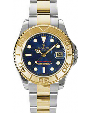 Rolex Yacht-Master 35 168623-BLU Blue White Dial Yellow Gold Bezel Yellow Gold Stainless Steel Oyster - BRAND NEW