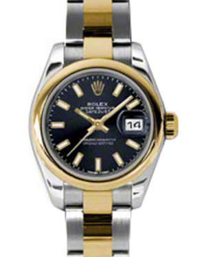 Rolex Lady-Datejust 26 179163-BLKSO Black Index Yellow Gold Stainless Steel Oyster - BRAND NEW