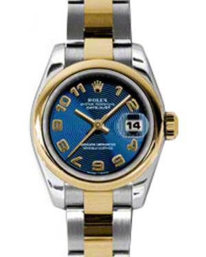 Rolex Lady-Datejust 26 179163-BLUCAO Blue Concentric Circle Arabic Yellow Gold Stainless Steel Oyster - BRAND NEW