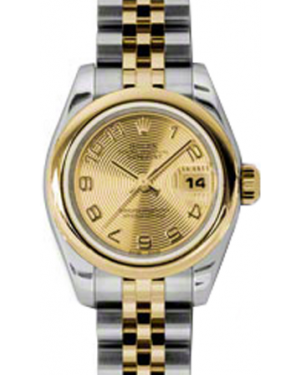 Rolex Lady-Datejust 26 179163-CHPCAJ Champagne Concentric Circle Arabic Yellow Gold Stainless Steel Jubilee - BRAND NEW