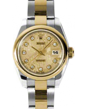 Rolex Lady-Datejust 26 179163-CHPJDO Champagne Jubilee Diamond Yellow Gold Stainless Steel Oyster - BRAND NEW