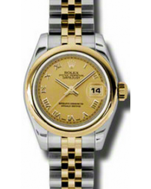 Rolex Lady-Datejust 26 179163-CHPRDJ Champagne Roman Yellow Gold Stainless Steel Jubilee - BRAND NEW