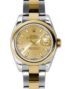 Rolex Lady-Datejust 26 179163-CHPSO Champagne Index Yellow Gold Stainless Steel Oyster - BRAND NEW
