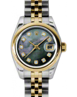 Rolex Lady-Datejust 26 179163-DMOPDJ Dark Mother of Pearl Diamond Yellow Gold Stainless Steel Jubilee - BRAND NEW