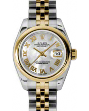 Rolex Lady-Datejust 26 179163-MOPRJ White Mother of Pearl Roman Yellow Gold Stainless Steel Jubilee - BRAND NEW
